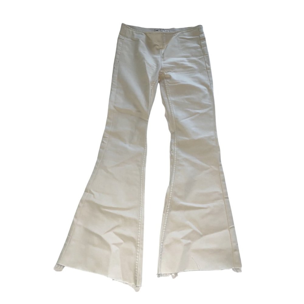 Free People Flare White Creme Pants Size 25